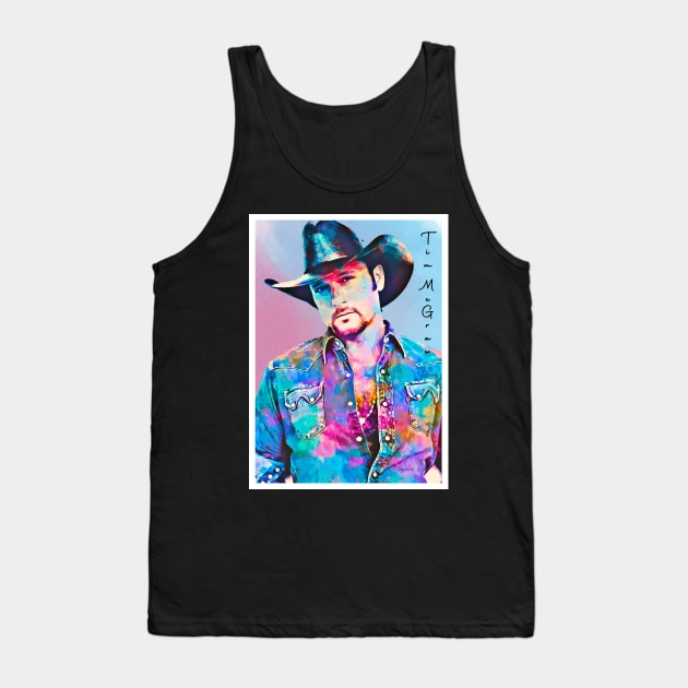 Poster Art Tim McGraw Cowboy Hat Tank Top by Next And Stop